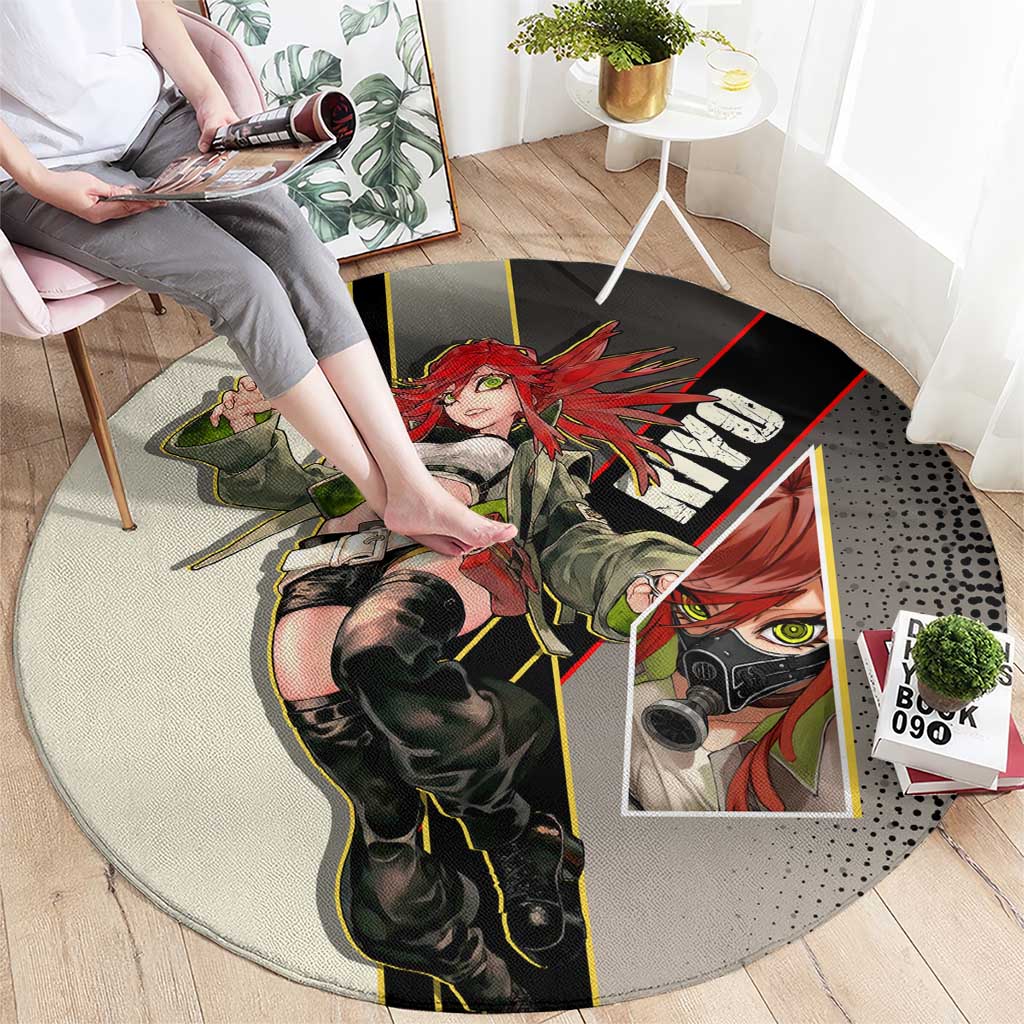 Riyo Blade Dancer Round Carpet Grunge Manga Illustration Style