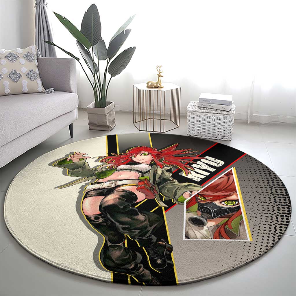 Riyo Blade Dancer Round Carpet Grunge Manga Illustration Style