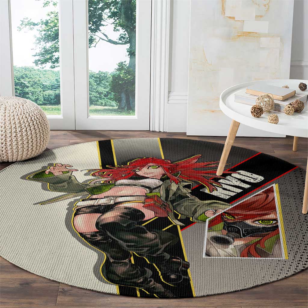 Riyo Blade Dancer Round Carpet Grunge Manga Illustration Style