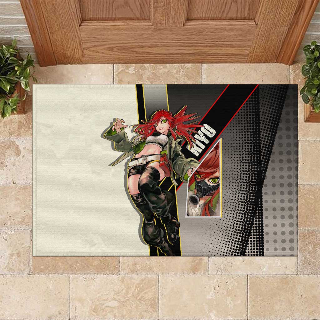 Riyo Blade Dancer Rubber Doormat Grunge Manga Illustration Style