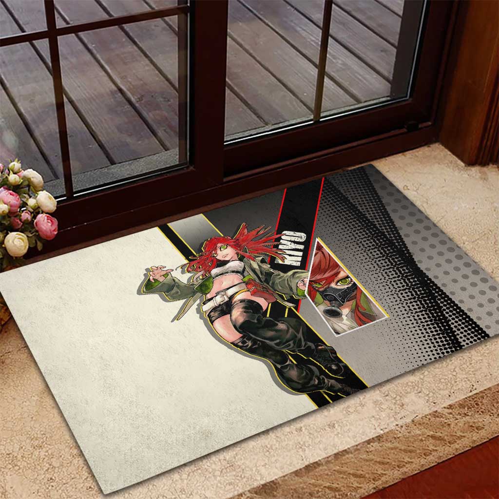Riyo Blade Dancer Rubber Doormat Grunge Manga Illustration Style