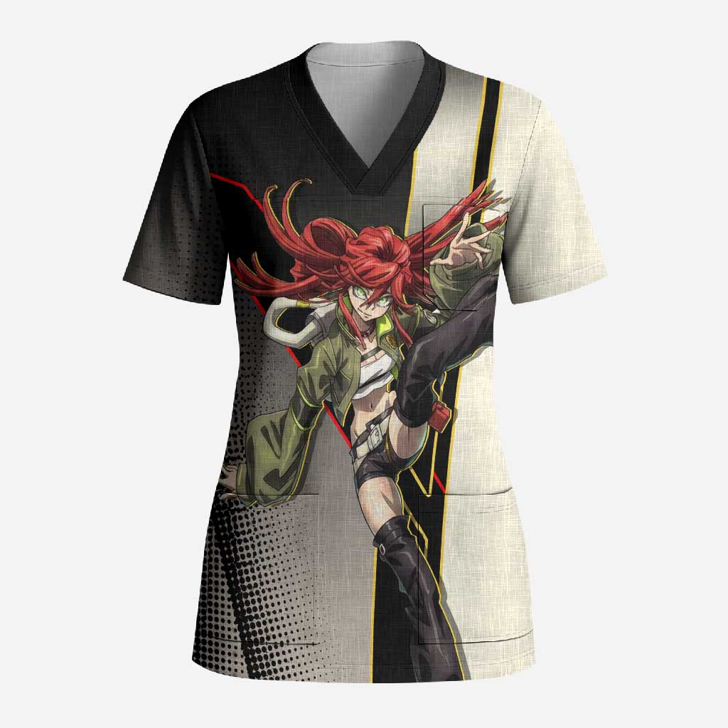 Riyo Blade Dancer Scrub Top Grunge Manga Illustration Style