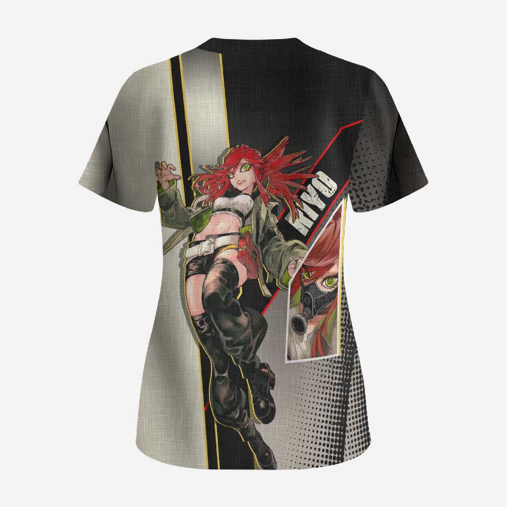 Riyo Blade Dancer Scrub Top Grunge Manga Illustration Style