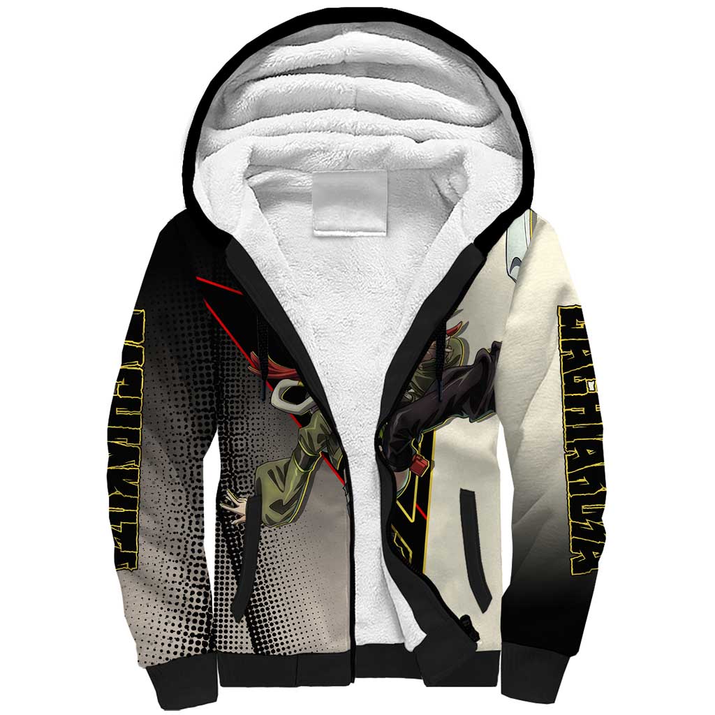Riyo Blade Dancer Sherpa Hoodie Grunge Manga Illustration Style