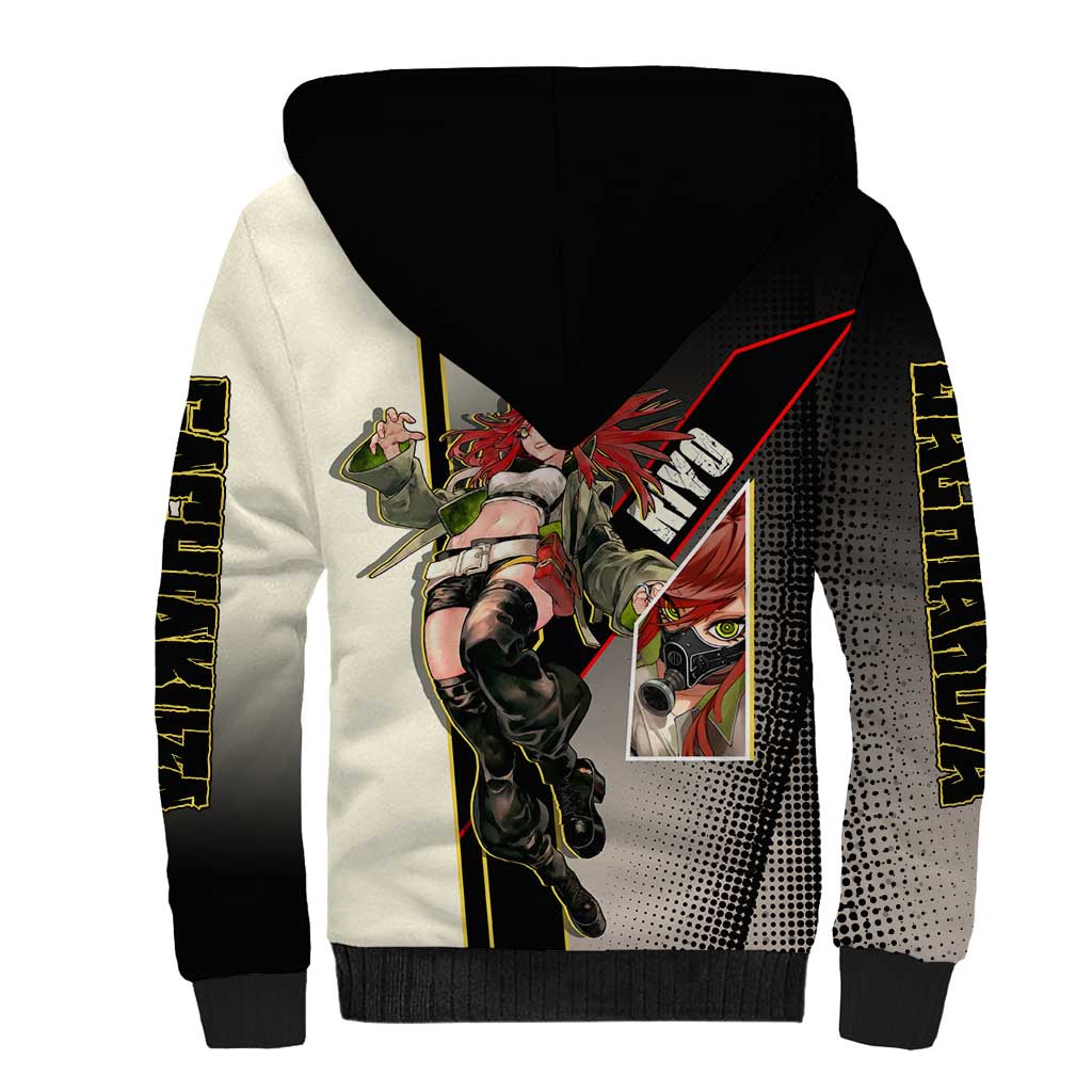 Riyo Blade Dancer Sherpa Hoodie Grunge Manga Illustration Style
