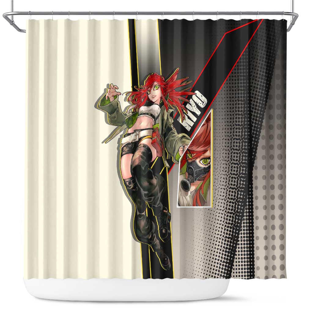 Riyo Blade Dancer Shower Curtain Grunge Manga Illustration Style