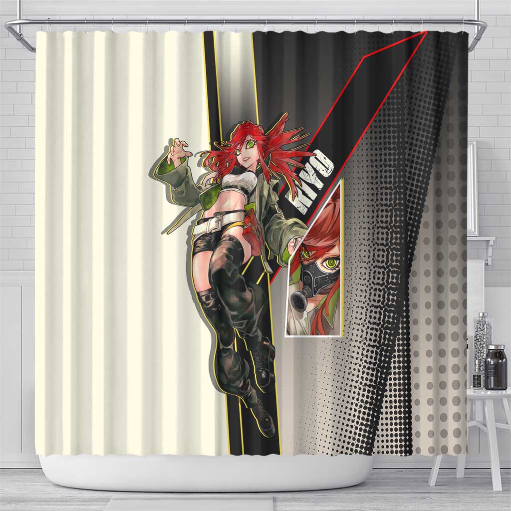 Riyo Blade Dancer Shower Curtain Grunge Manga Illustration Style
