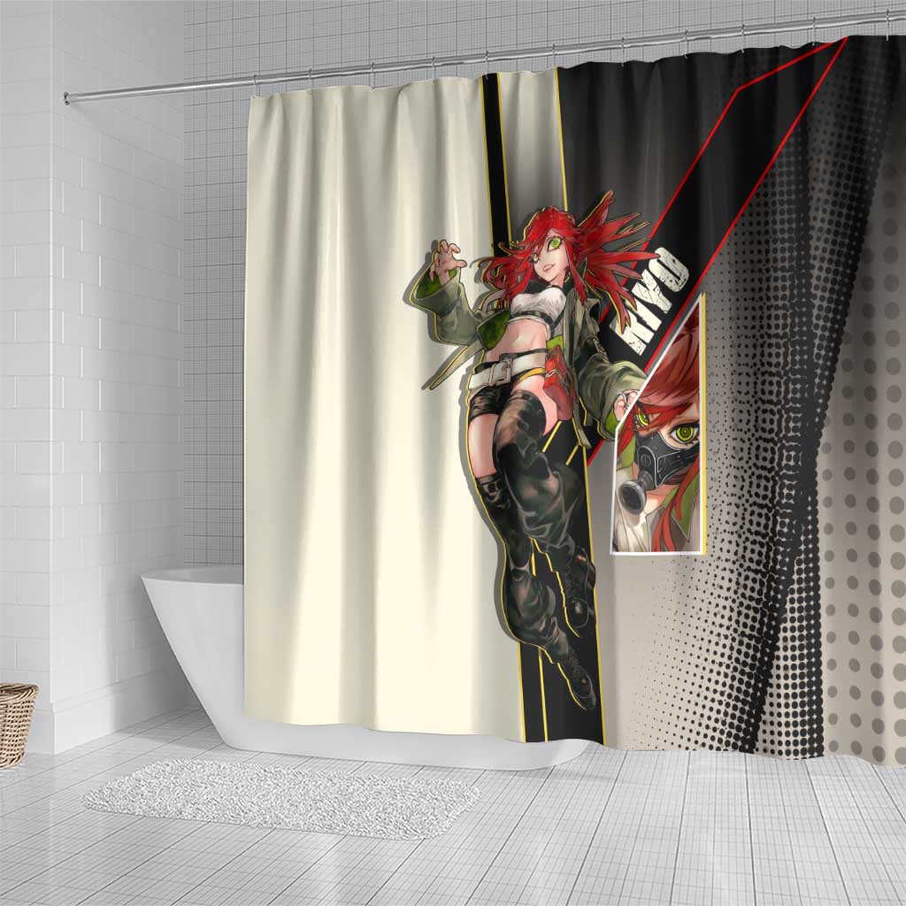 Riyo Blade Dancer Shower Curtain Grunge Manga Illustration Style