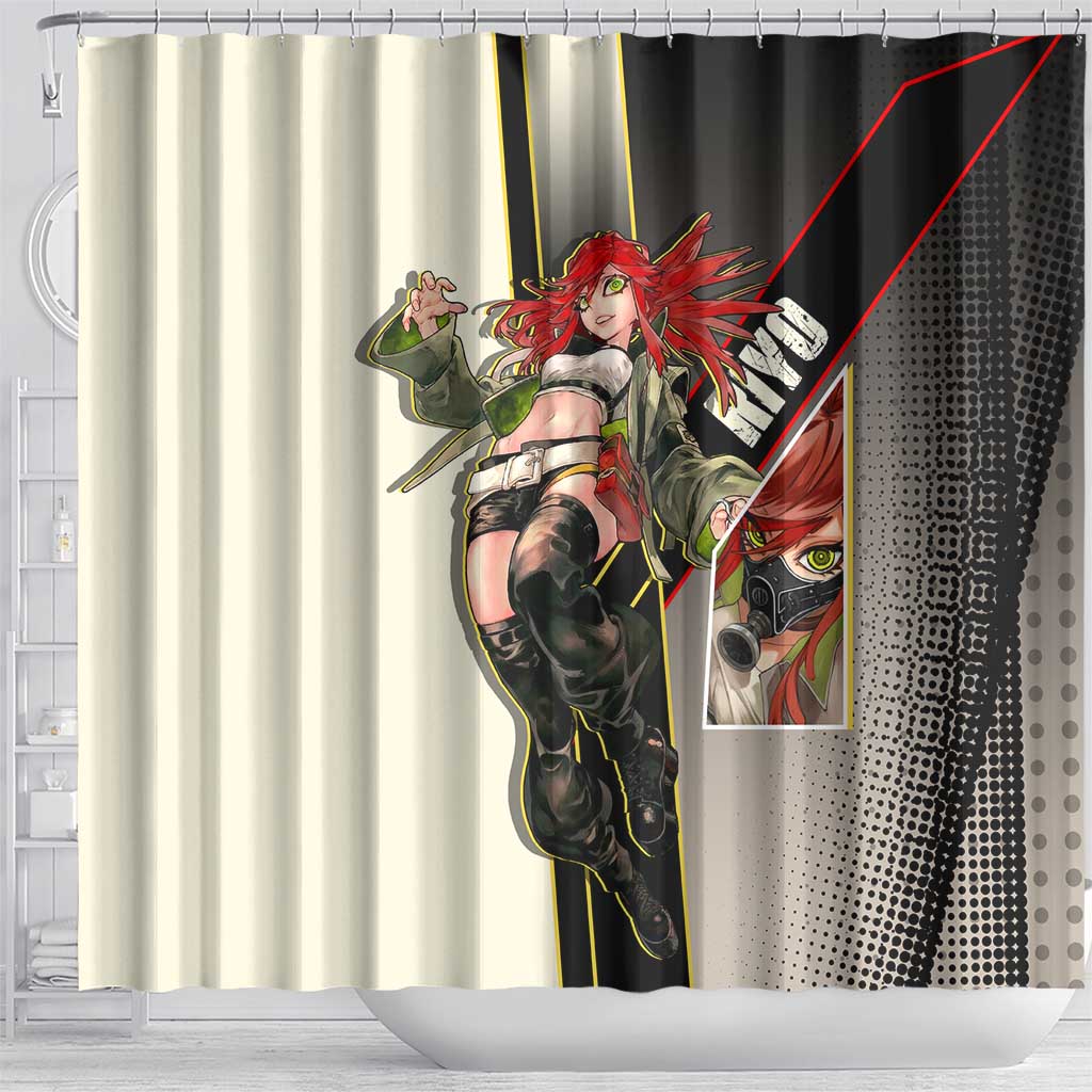 Riyo Blade Dancer Shower Curtain Grunge Manga Illustration Style