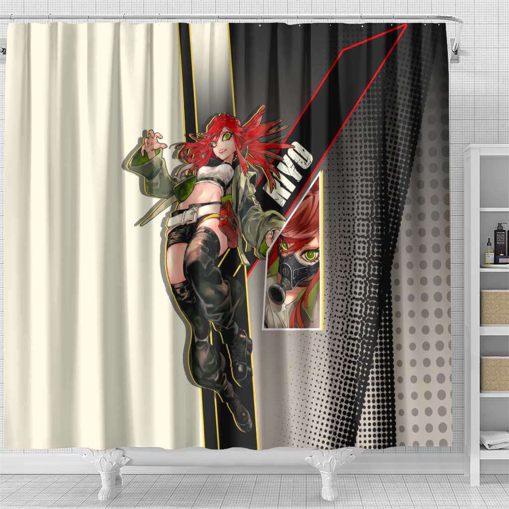 Riyo Blade Dancer Shower Curtain Grunge Manga Illustration Style
