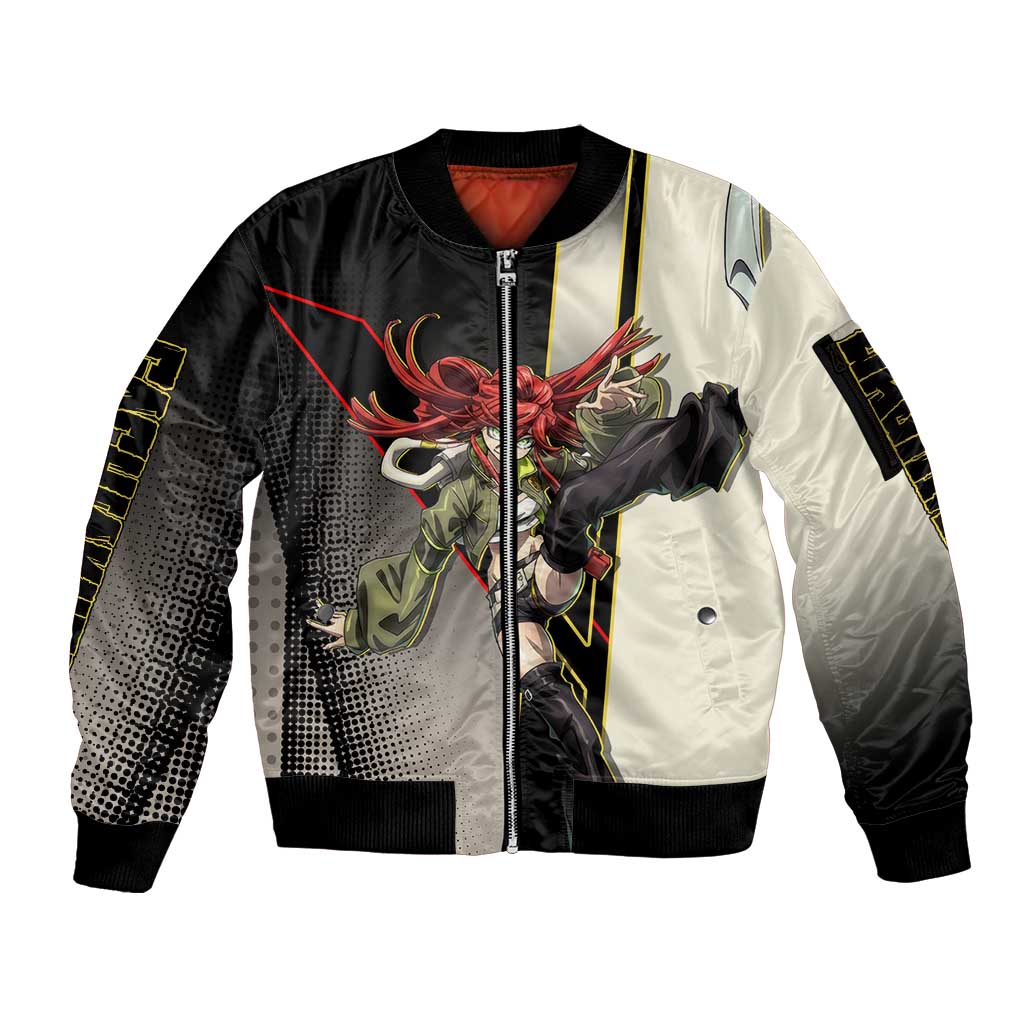 Riyo Blade Dancer Sleeve Zip Bomber Jacket Grunge Manga Illustration Style
