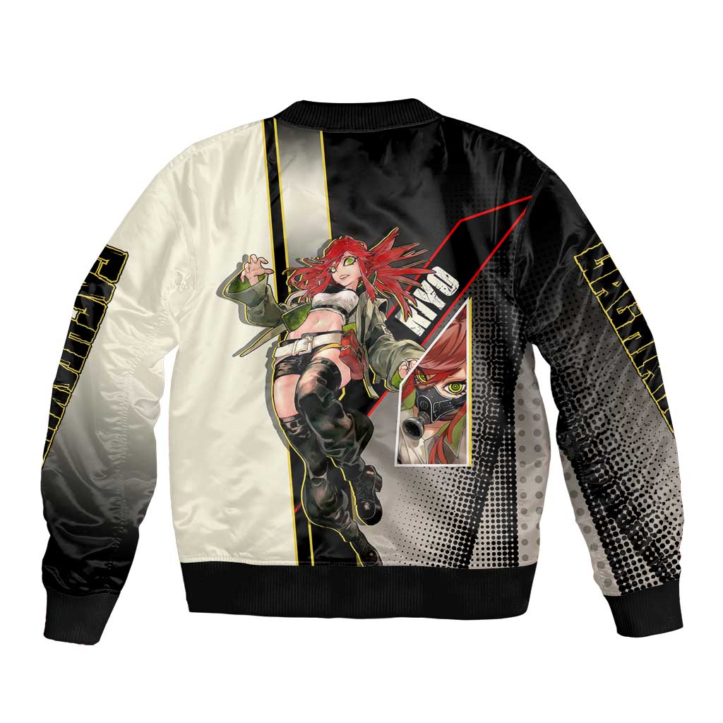 Riyo Blade Dancer Sleeve Zip Bomber Jacket Grunge Manga Illustration Style