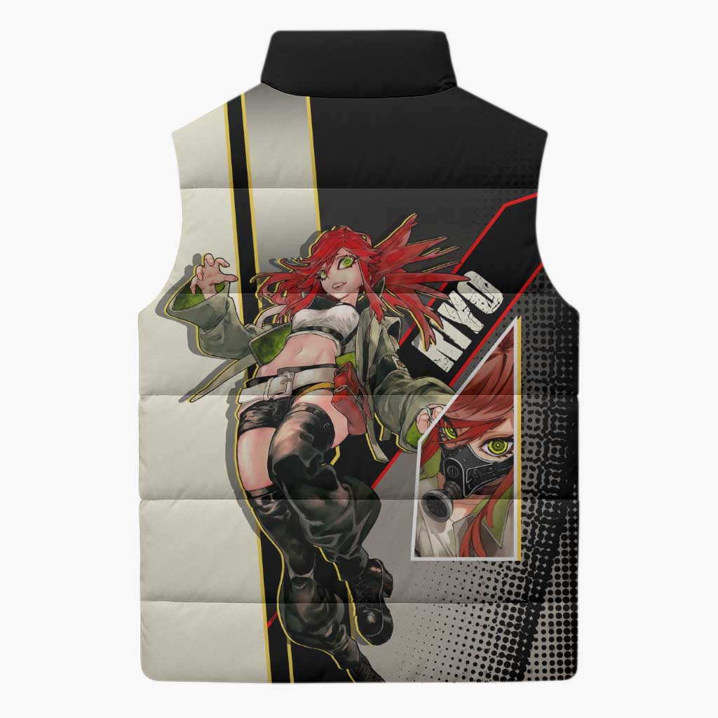 Riyo Blade Dancer Sleeveless Puffer Jacket Grunge Manga Illustration Style