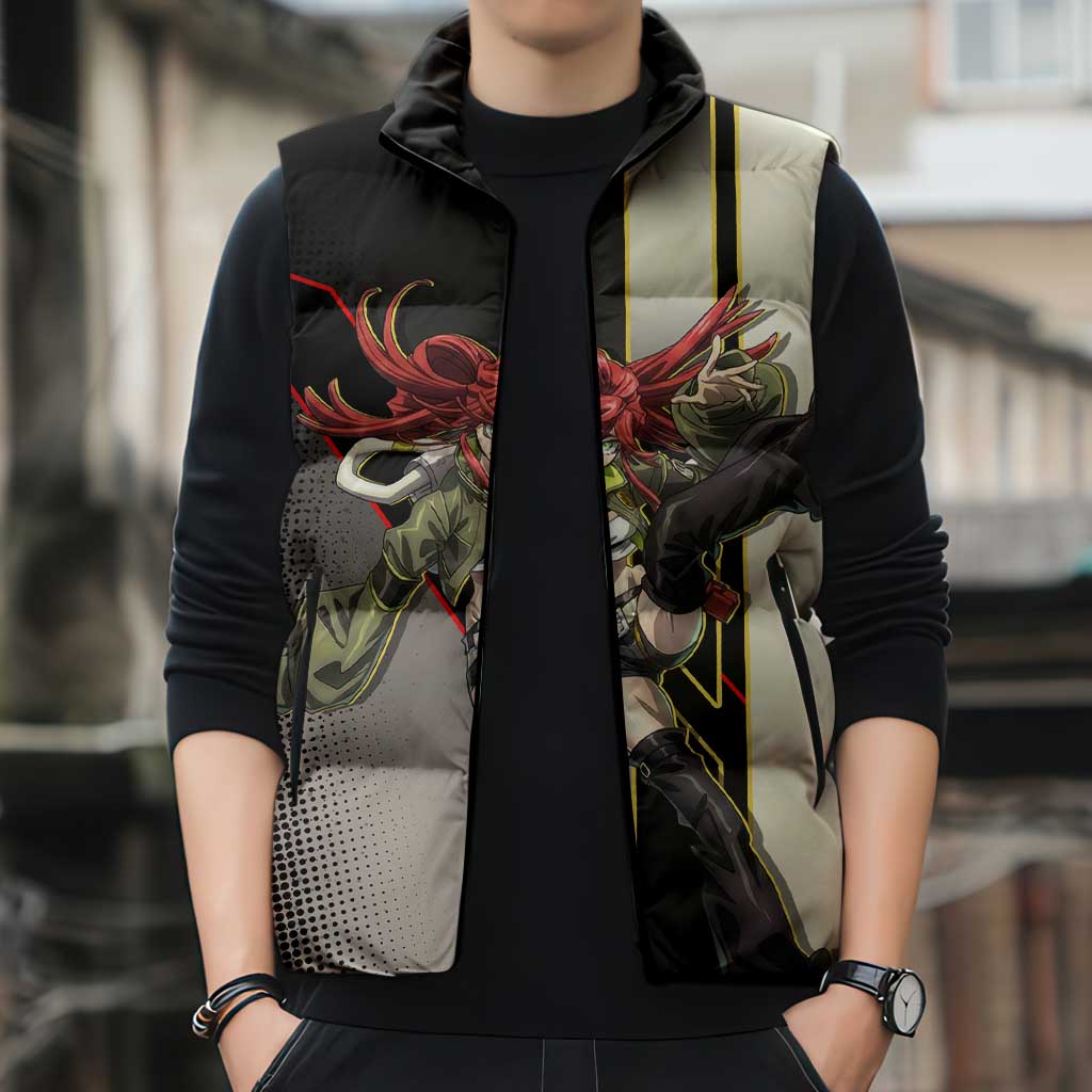 Riyo Blade Dancer Sleeveless Puffer Jacket Grunge Manga Illustration Style