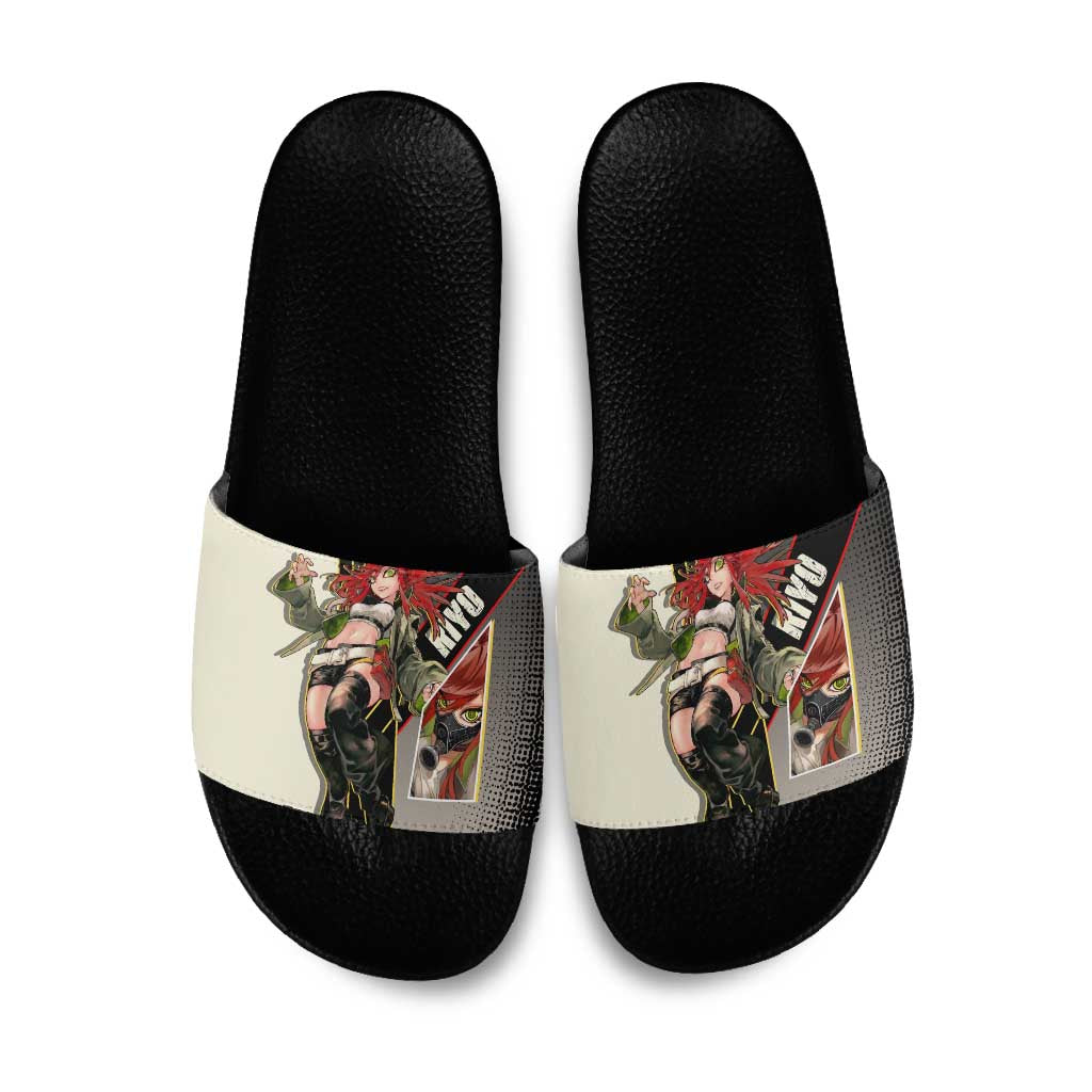 Riyo Blade Dancer Slide Sandals Grunge Manga Illustration Style