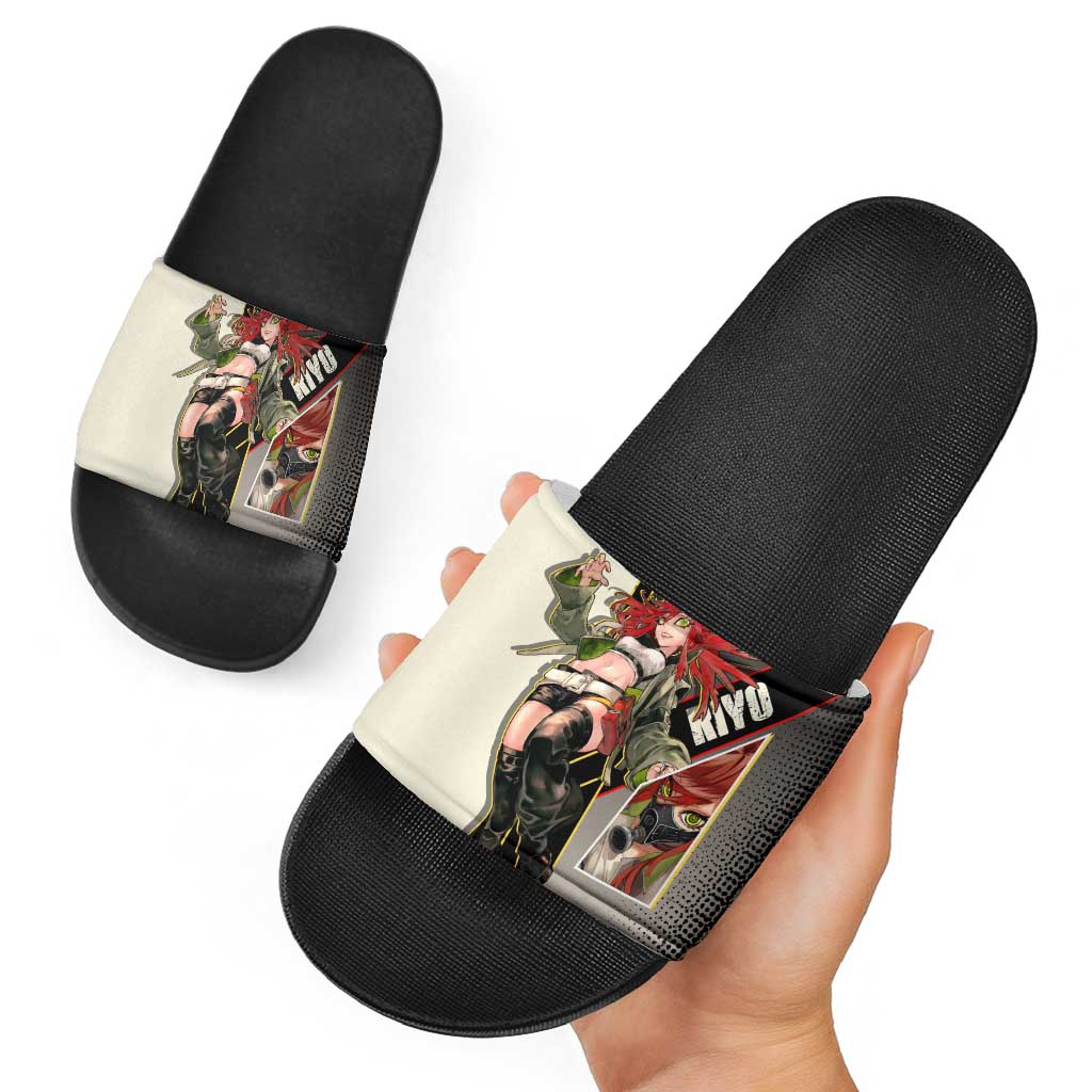 Riyo Blade Dancer Slide Sandals Grunge Manga Illustration Style