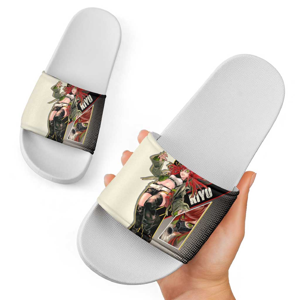 Riyo Blade Dancer Slide Sandals Grunge Manga Illustration Style