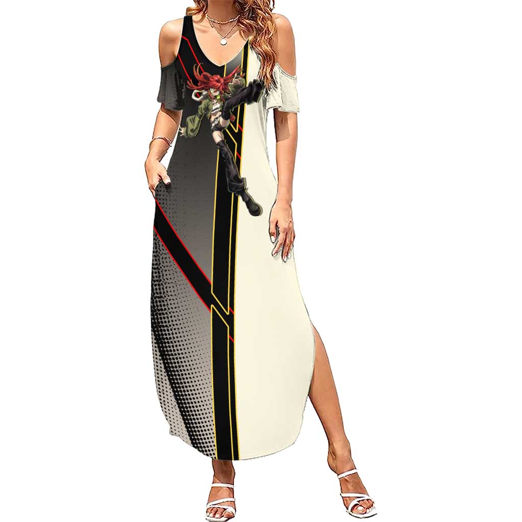 Riyo Blade Dancer Summer Maxi Dress Grunge Manga Illustration Style