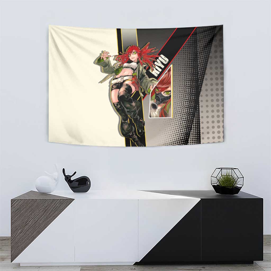 Riyo Blade Dancer Tapestry Grunge Manga Illustration Style