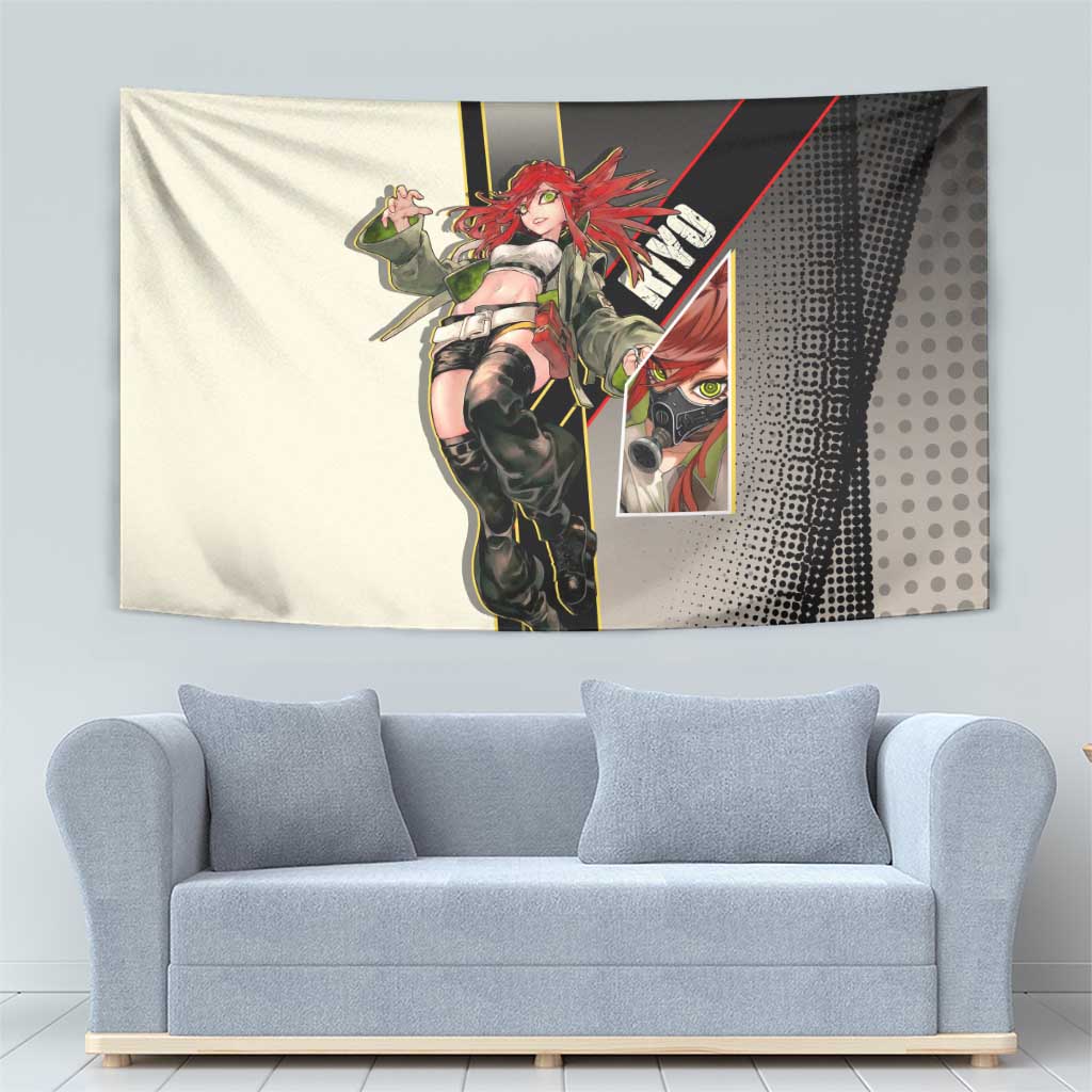 Riyo Blade Dancer Tapestry Grunge Manga Illustration Style