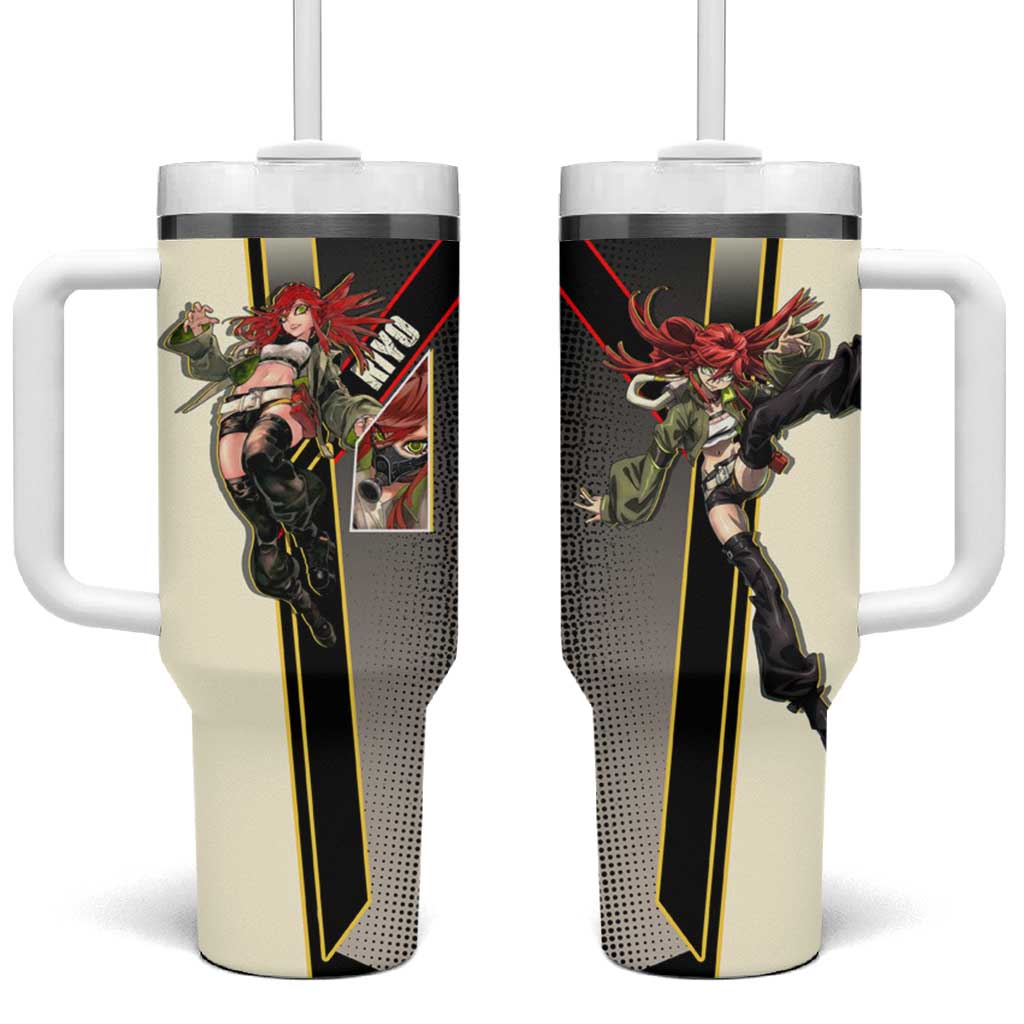 Riyo Blade Dancer Tumbler With Handle Grunge Manga Illustration Style
