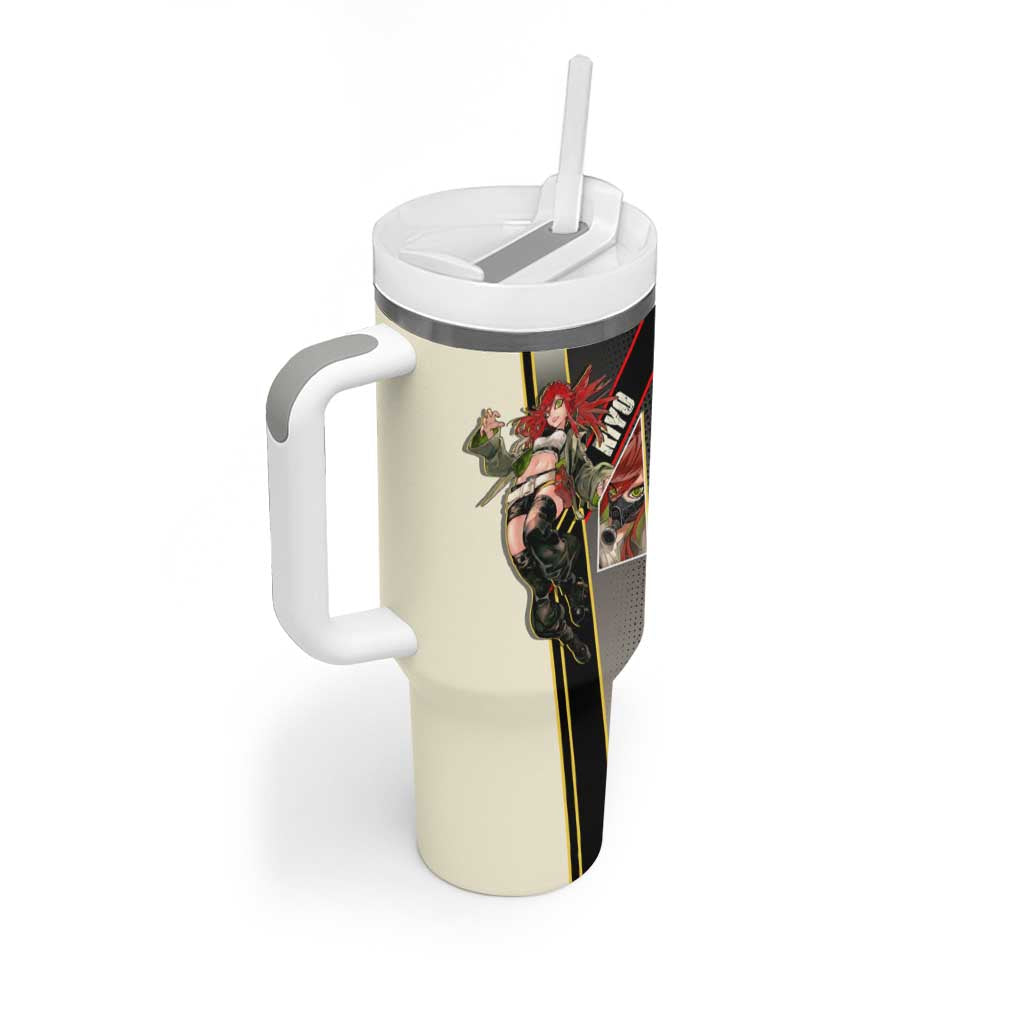 Riyo Blade Dancer Tumbler With Handle Grunge Manga Illustration Style