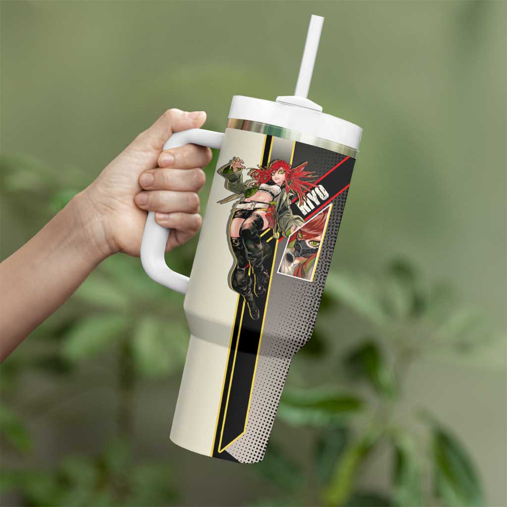 Riyo Blade Dancer Tumbler With Handle Grunge Manga Illustration Style