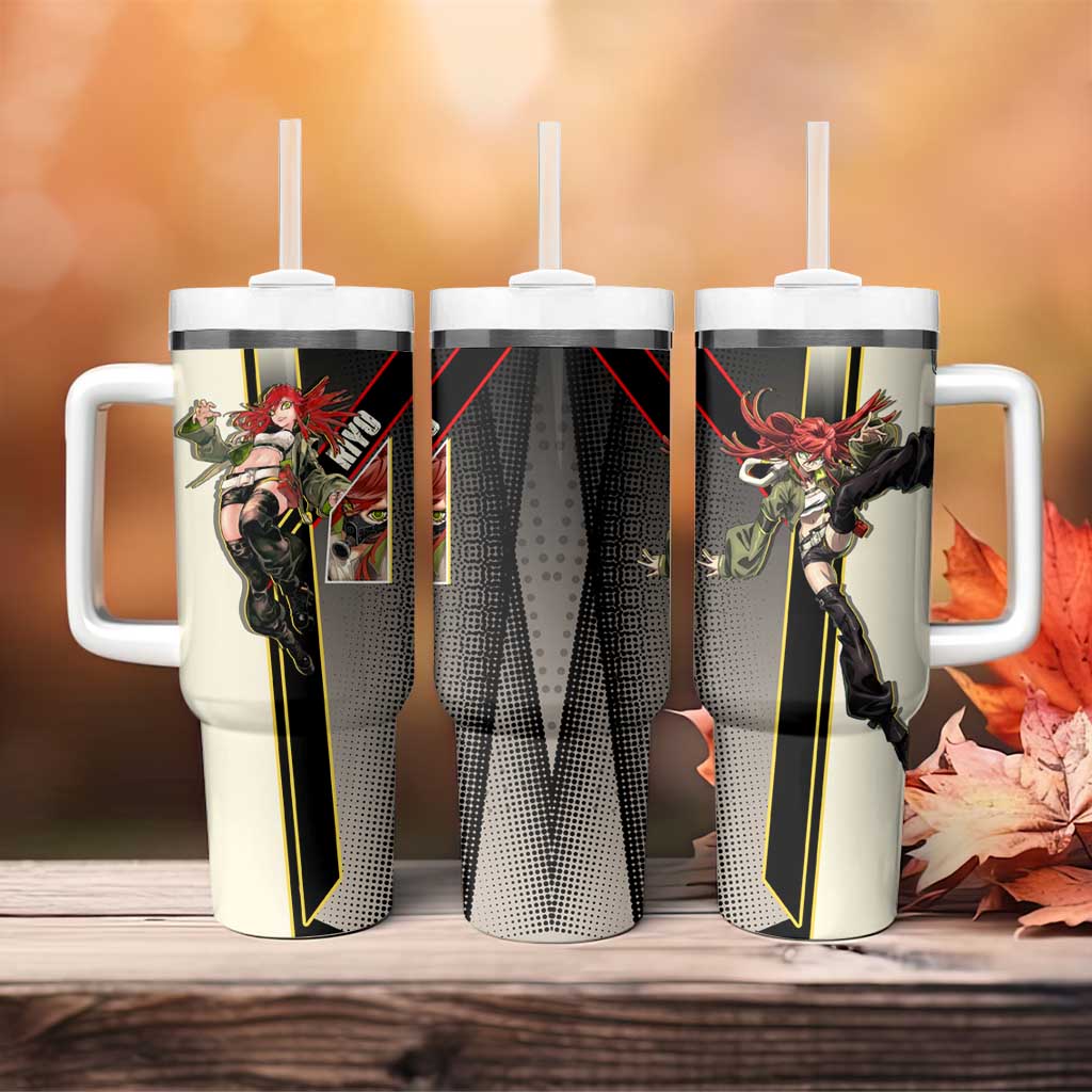 Riyo Blade Dancer Tumbler With Handle Grunge Manga Illustration Style
