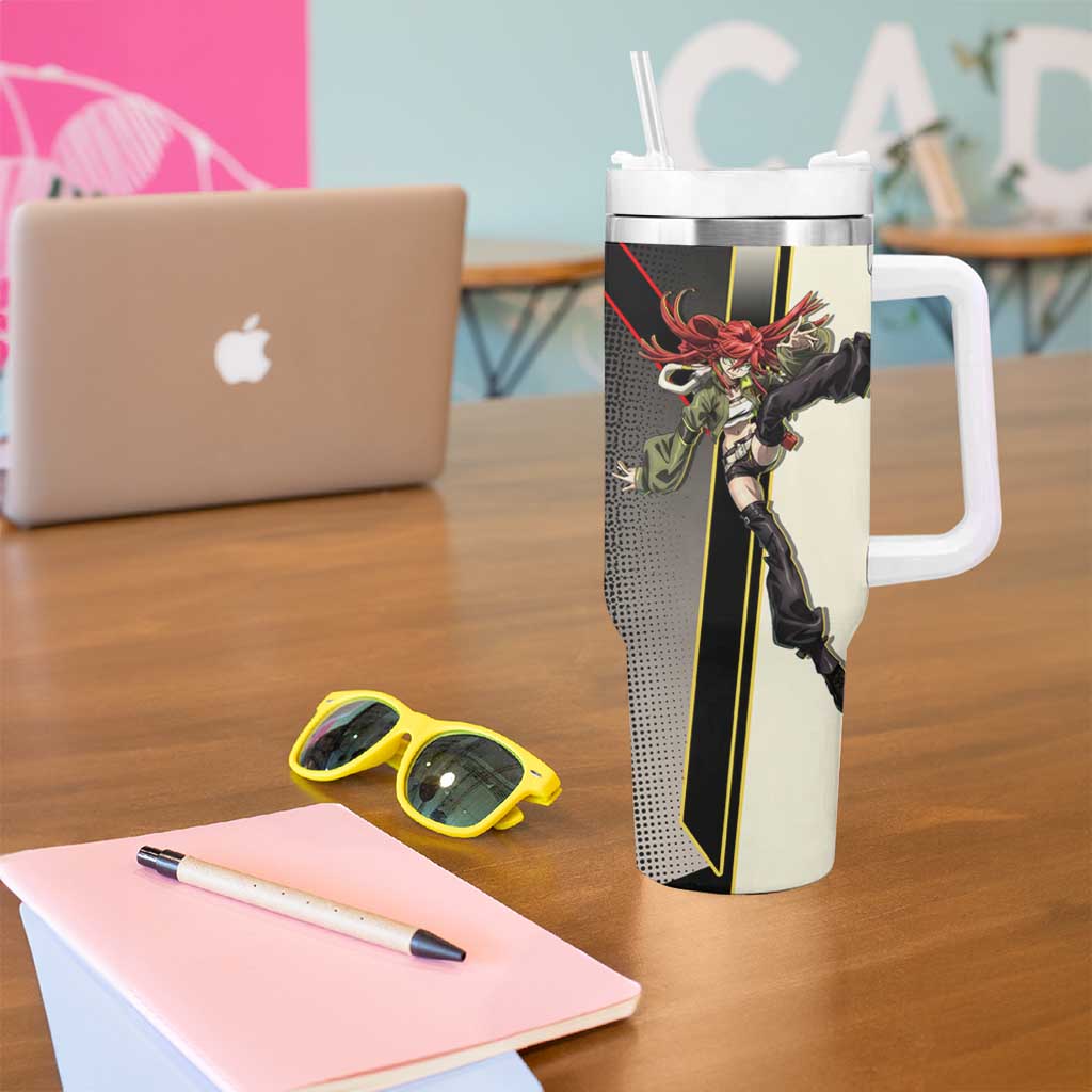 Riyo Blade Dancer Tumbler With Handle Grunge Manga Illustration Style