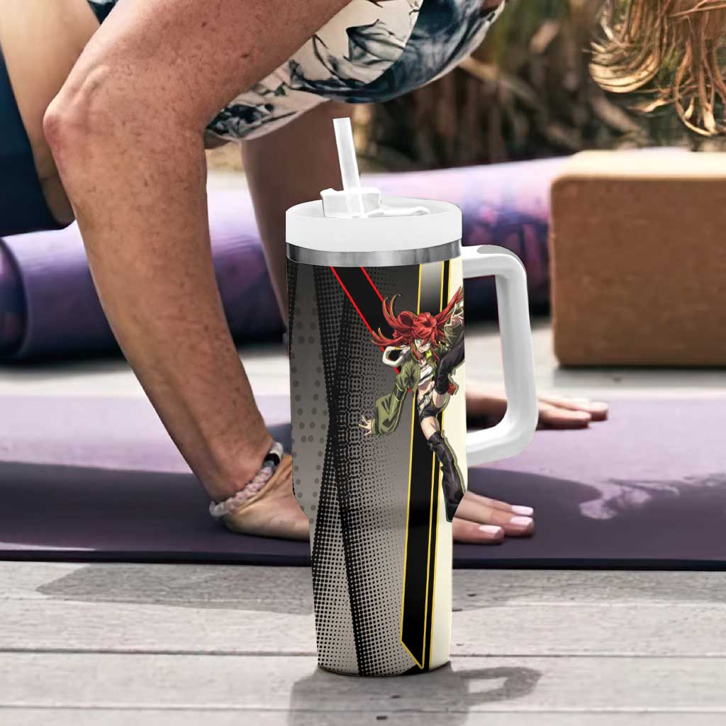 Riyo Blade Dancer Tumbler With Handle Grunge Manga Illustration Style