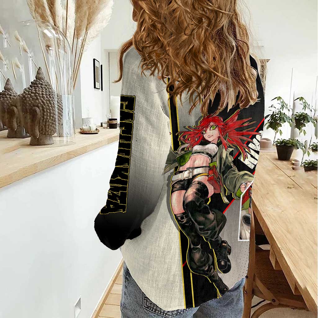 Riyo Blade Dancer Women Casual Shirt Grunge Manga Illustration Style