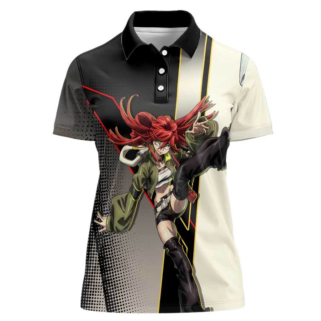 Riyo Blade Dancer Women Polo Shirt Grunge Manga Illustration Style