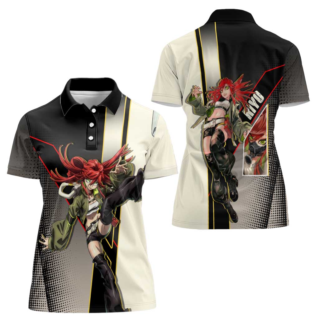 Riyo Blade Dancer Women Polo Shirt Grunge Manga Illustration Style
