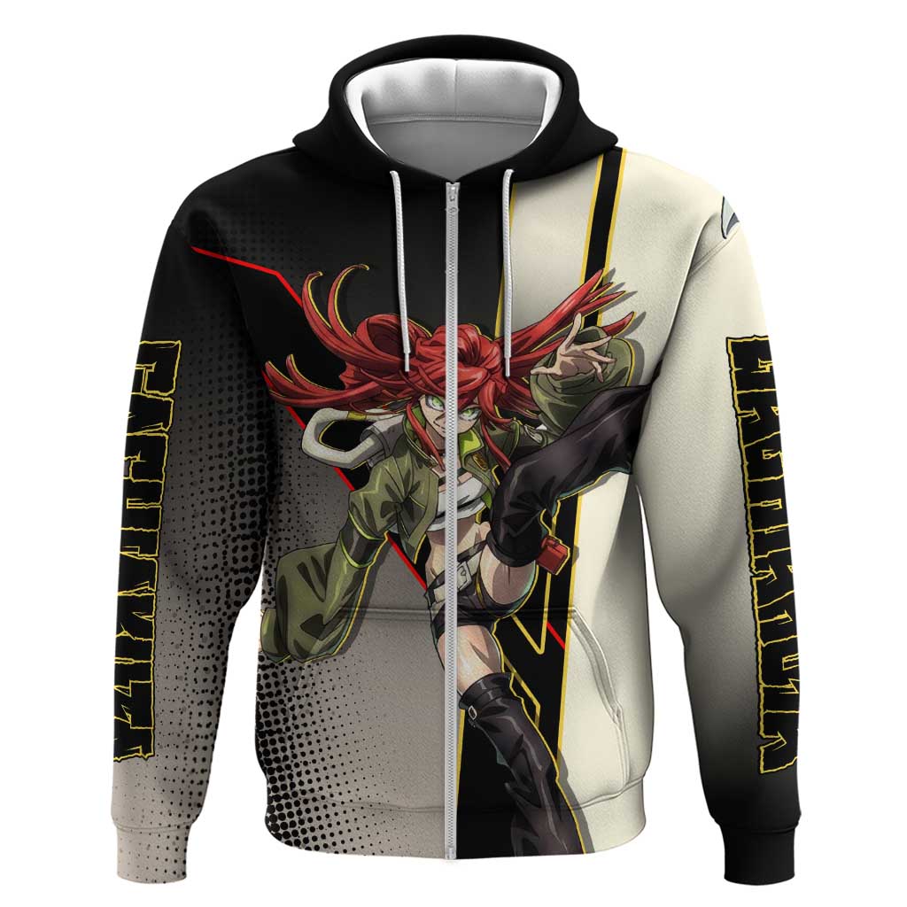 Riyo Blade Dancer Zip Hoodie Grunge Manga Illustration Style