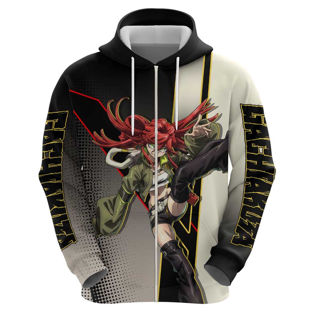 Riyo Blade Dancer Zip Hoodie Grunge Manga Illustration Style