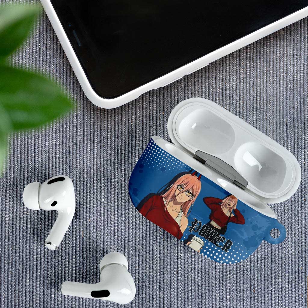 Power Chainsaw Man in Street Chic AirPods Case Bold Blue Anime Aesthetic with Power