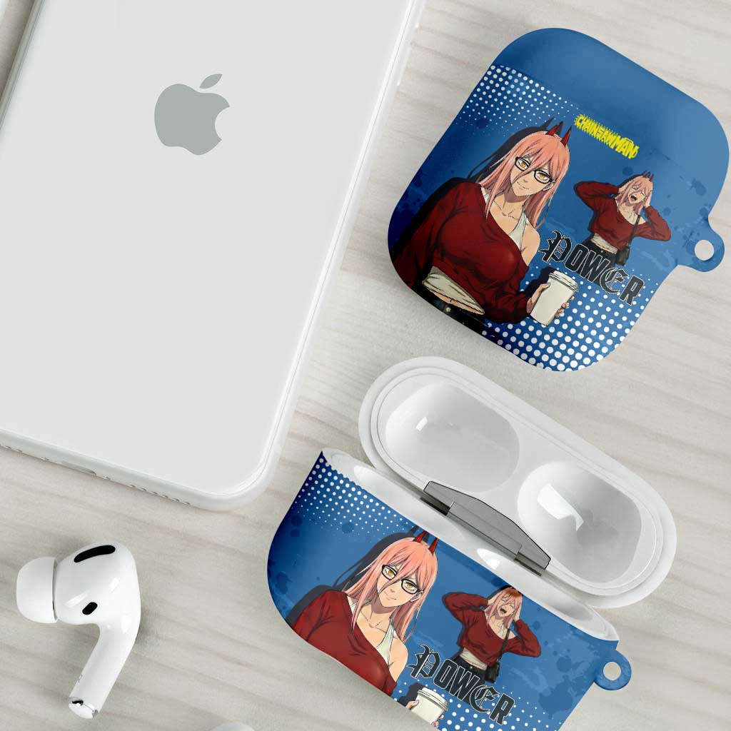 Power Chainsaw Man in Street Chic AirPods Case Bold Blue Anime Aesthetic with Power