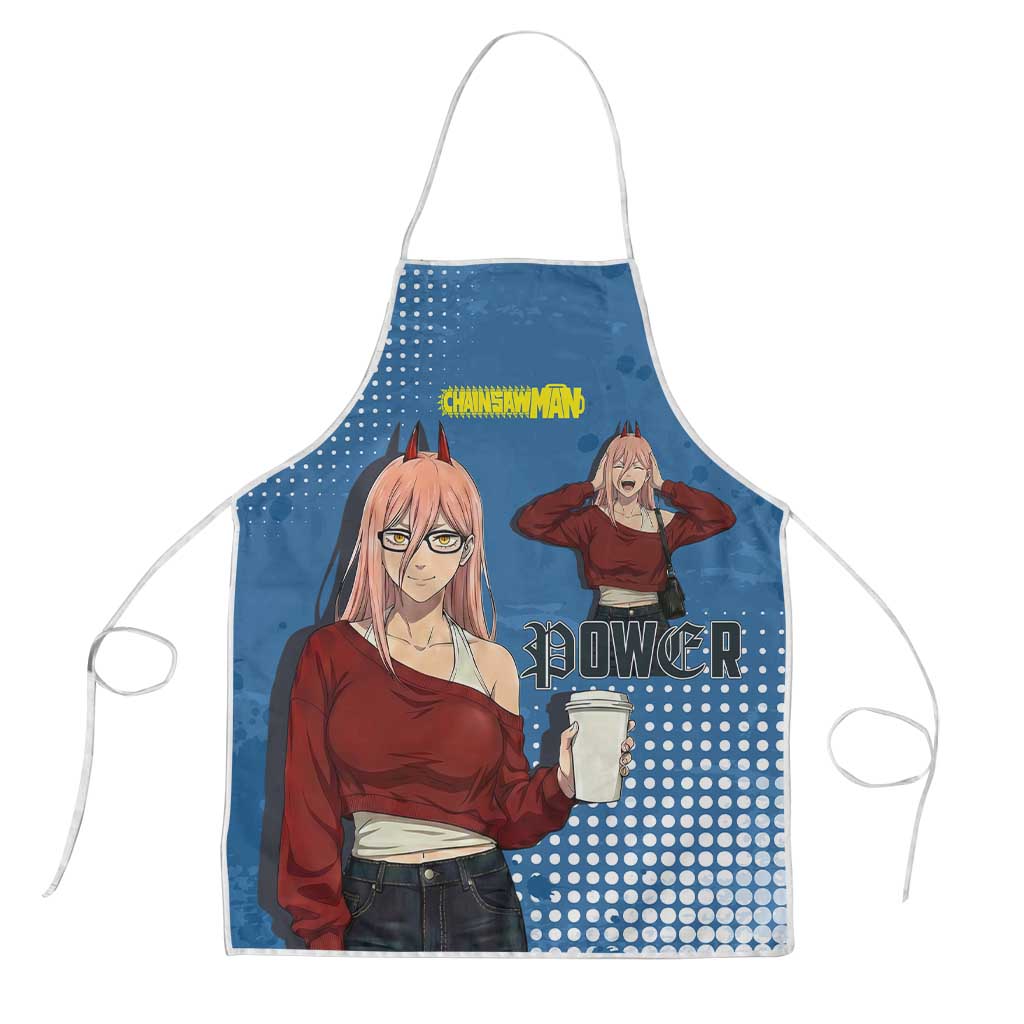 Power Chainsaw Man in Street Chic Apron Bold Blue Anime Aesthetic with Power