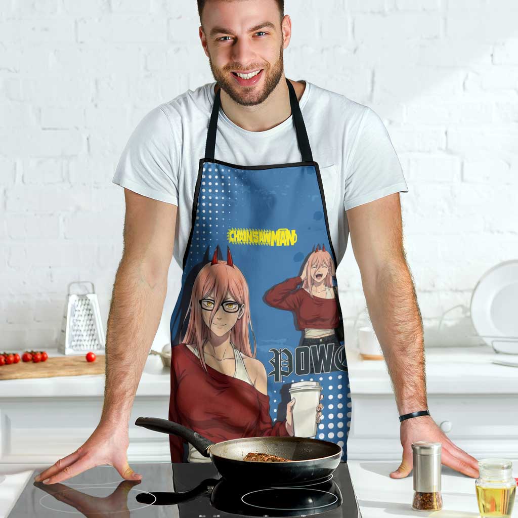 Power Chainsaw Man in Street Chic Apron Bold Blue Anime Aesthetic with Power
