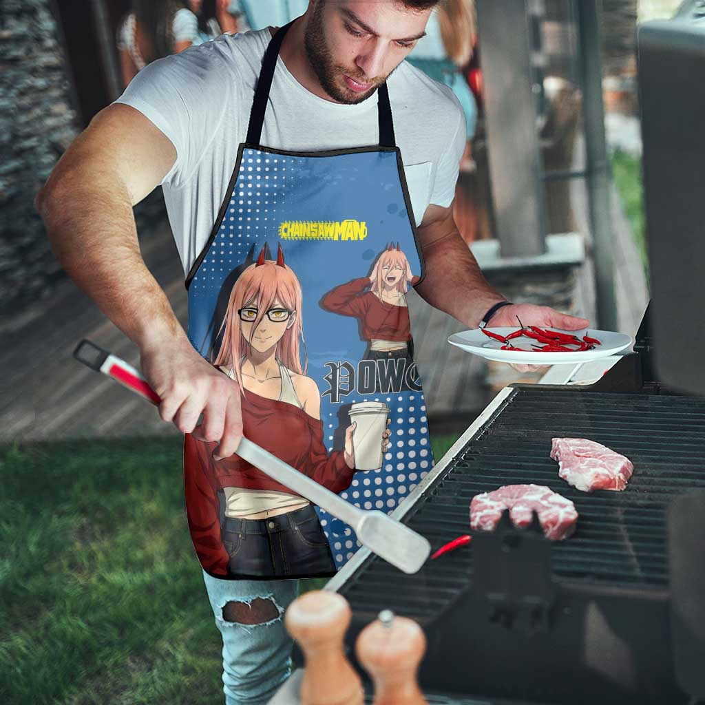 Power Chainsaw Man in Street Chic Apron Bold Blue Anime Aesthetic with Power