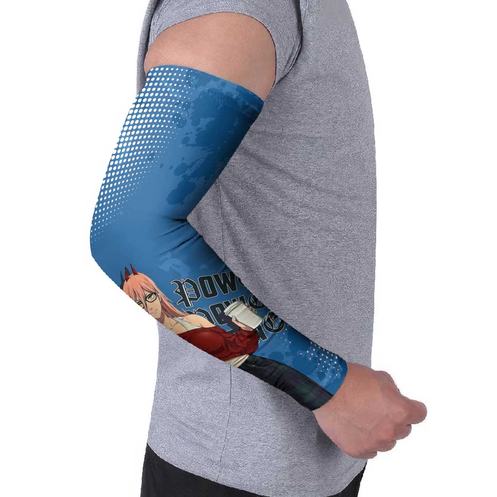 Power Chainsaw Man in Street Chic Arm Sleeves Bold Blue Anime Aesthetic with Power