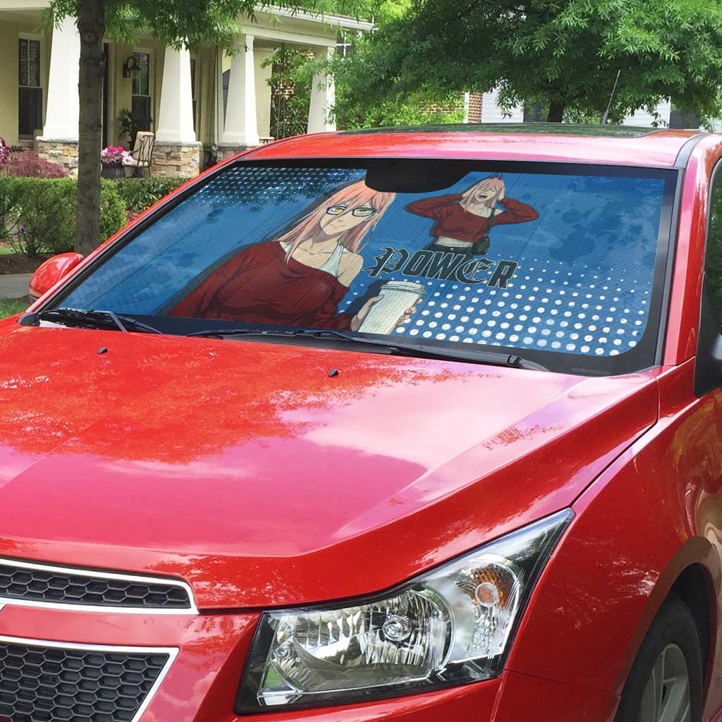 Power Chainsaw Man in Street Chic Auto Sun Shade Bold Blue Anime Aesthetic with Power