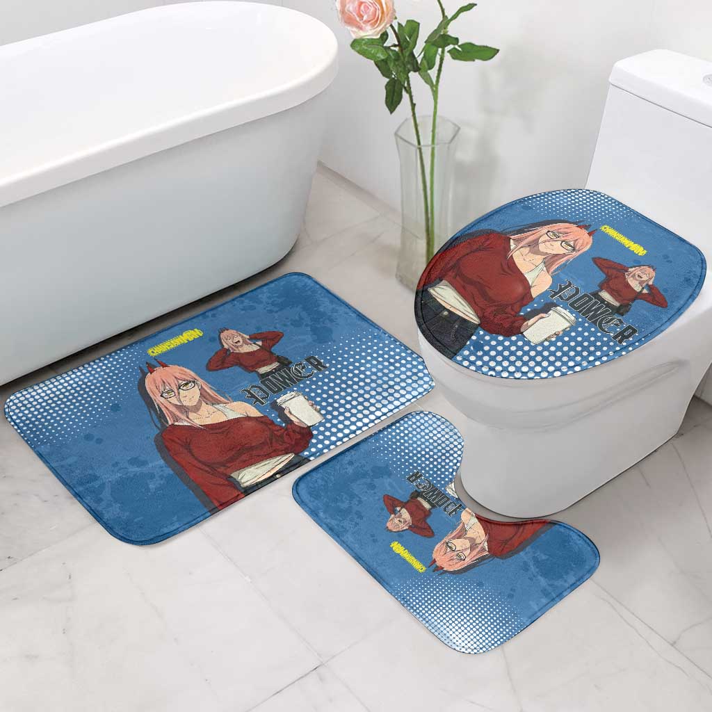 Power Chainsaw Man in Street Chic Bathroom Set Bold Blue Anime Aesthetic with Power