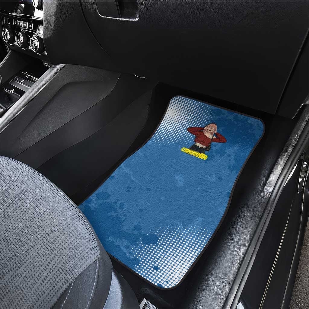 Power Chainsaw Man in Street Chic Car Mats Bold Blue Anime Aesthetic with Power
