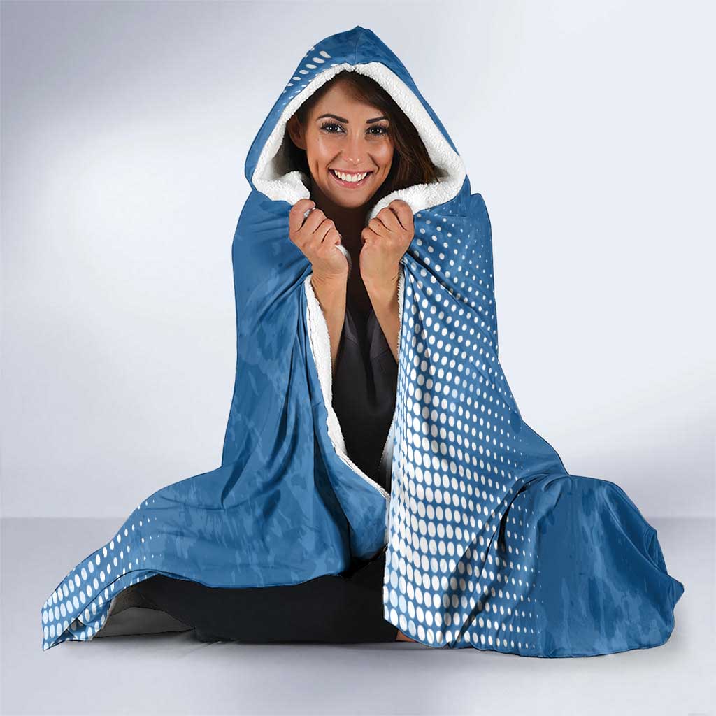 Power Chainsaw Man in Street Chic Hooded Blanket Bold Blue Anime Aesthetic with Power