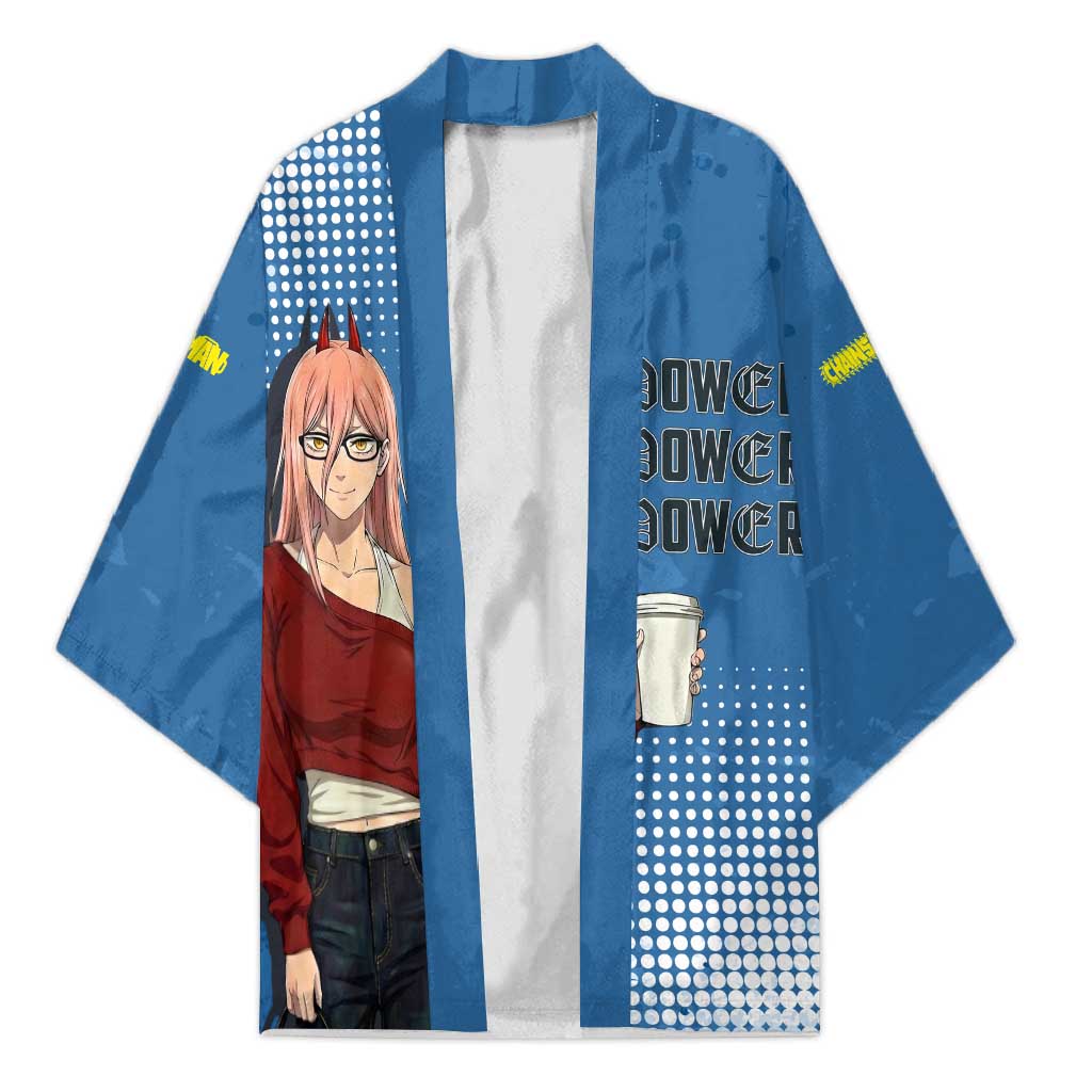 Power Chainsaw Man in Street Chic Kimono Bold Blue Anime Aesthetic with Power