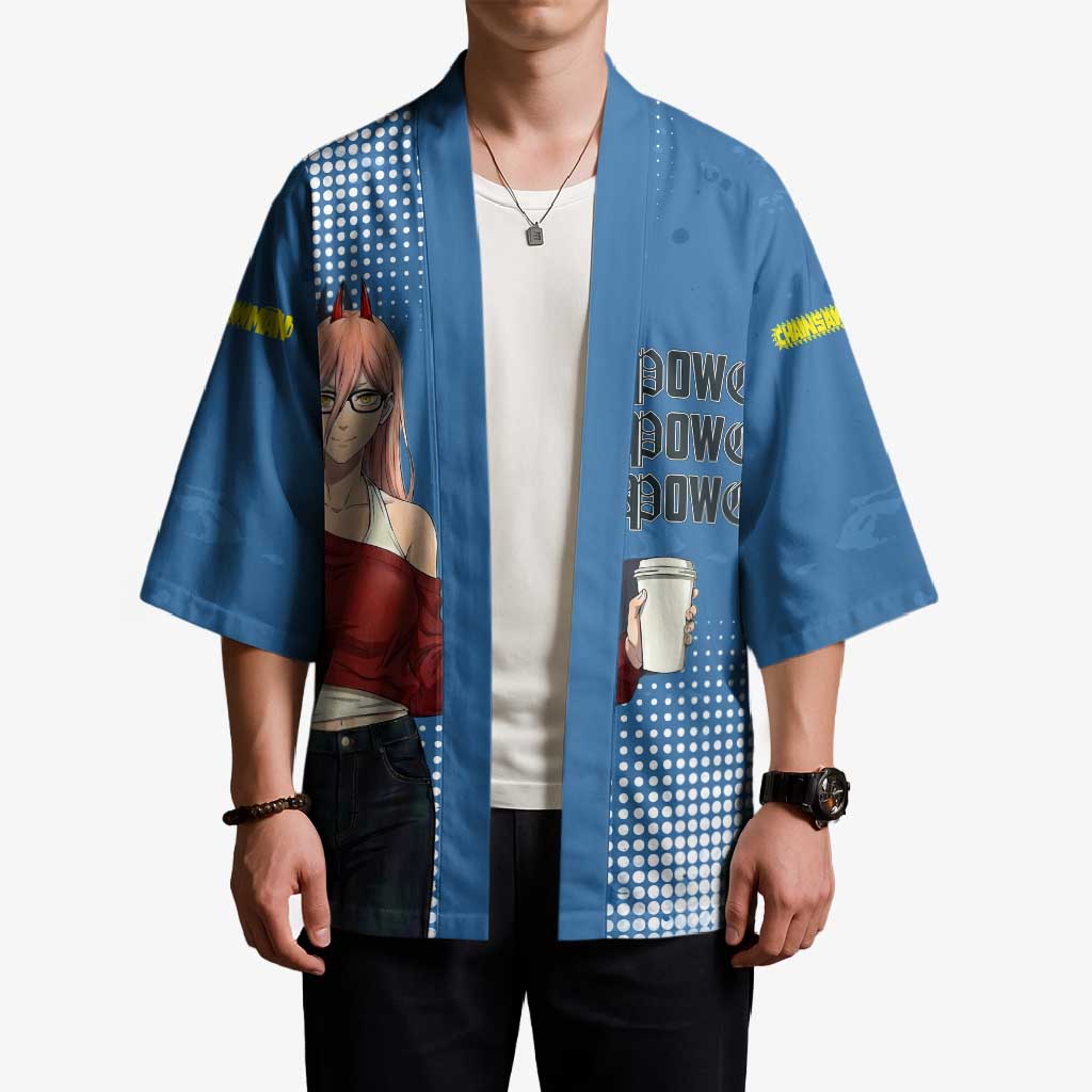 Power Chainsaw Man in Street Chic Kimono Bold Blue Anime Aesthetic with Power