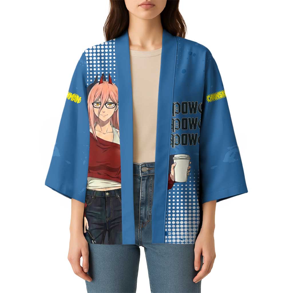 Power Chainsaw Man in Street Chic Kimono Bold Blue Anime Aesthetic with Power