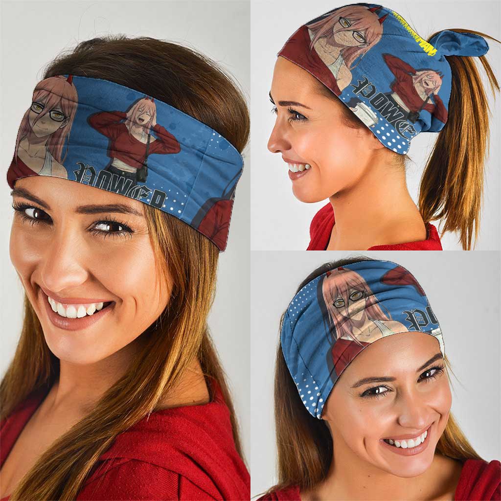 Power Chainsaw Man in Street Chic Neck Gaiter Bold Blue Anime Aesthetic with Power
