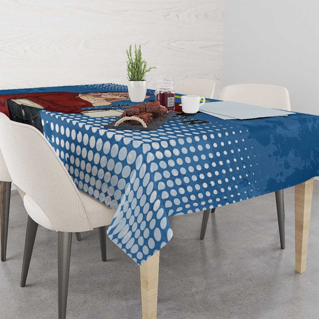 Power Chainsaw Man in Street Chic Tablecloth Bold Blue Anime Aesthetic with Power